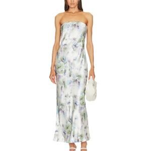 Bec + Bridge 'Moondance' White Satin Strapless Dress Size S